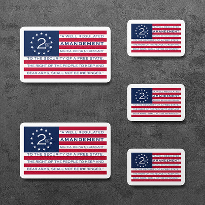 Sticker, Vinyl Decal, 2nd Amendment USA American Flag, Gun Right, 5 Stickers