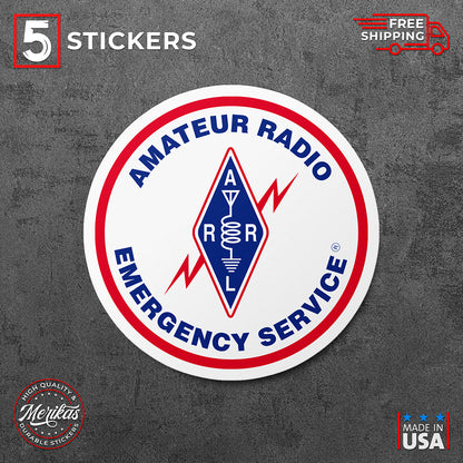 Amateur Radio Emergency Service Vinyl Decal, 5 Stickers