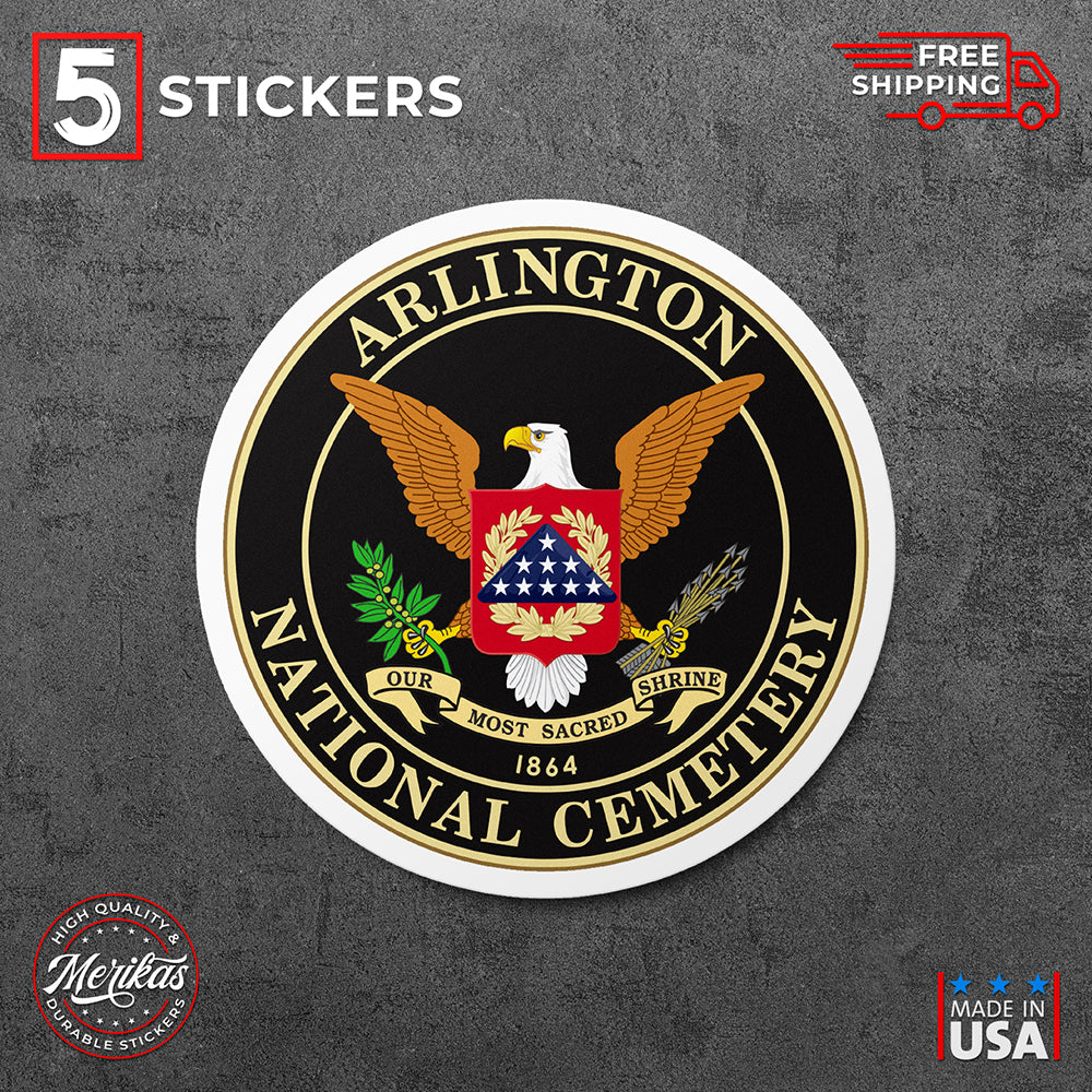 Sticker, Vinyl Decal, Arlington National Cemetery, 5 Stickers