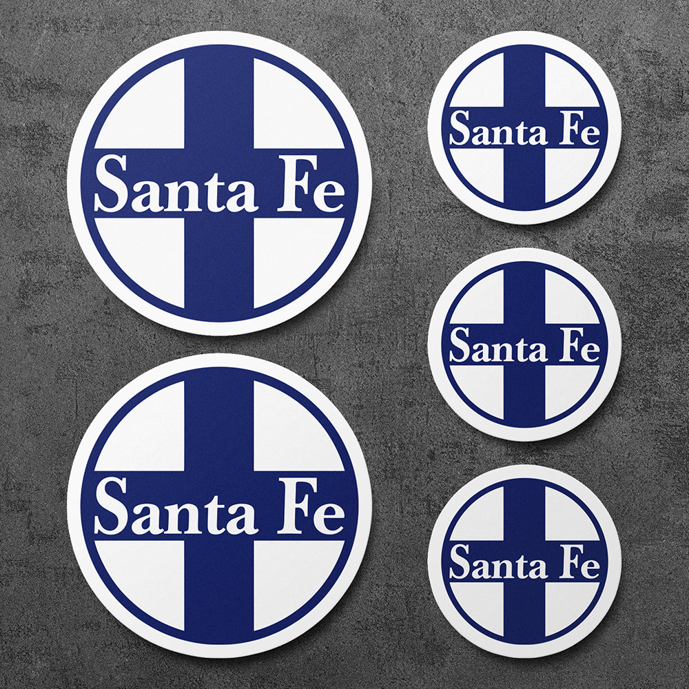 Sticker, Atchison Topeka and Santa Fe Railway Vinyl Decal, 5 Stickers