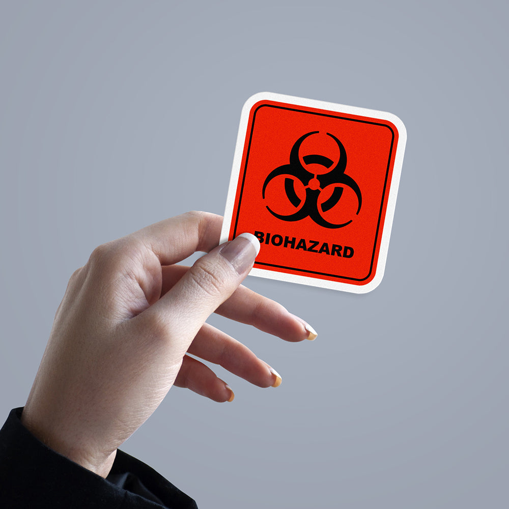 Sticker, Vinyl Decal, Biohazard Warning Toxic Chemical, 5 Stickers