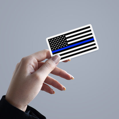 6 Stickers, Vinyl Decal, Blue Line American Flag, Police Support Lives Matter