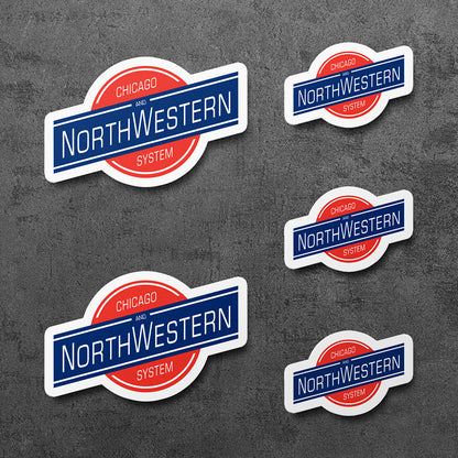 Sticker, Chicago and North Western Railway Vinyl Decal, 5 Stickers