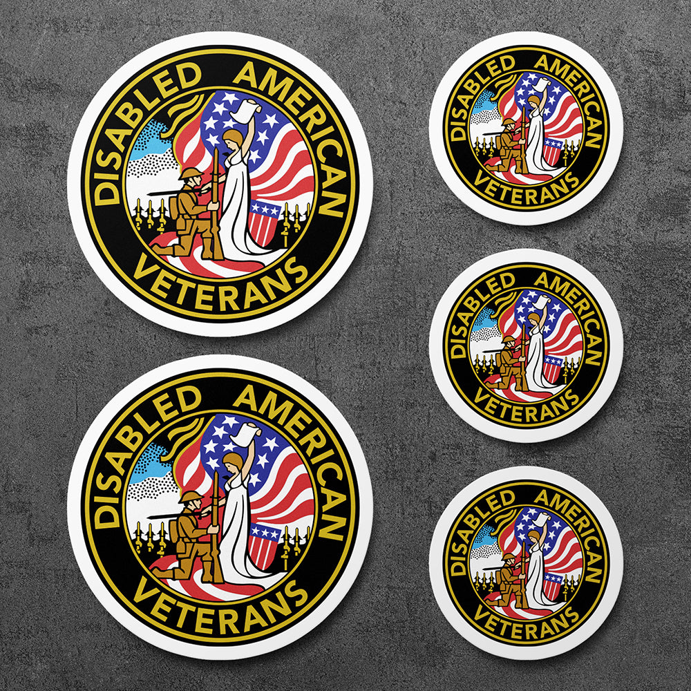 Sticker, Vinyl Decal, Disabled American Veterans United States, 5 Stickers