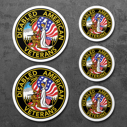 Sticker, Vinyl Decal, Disabled American Veterans United States, 5 Stickers