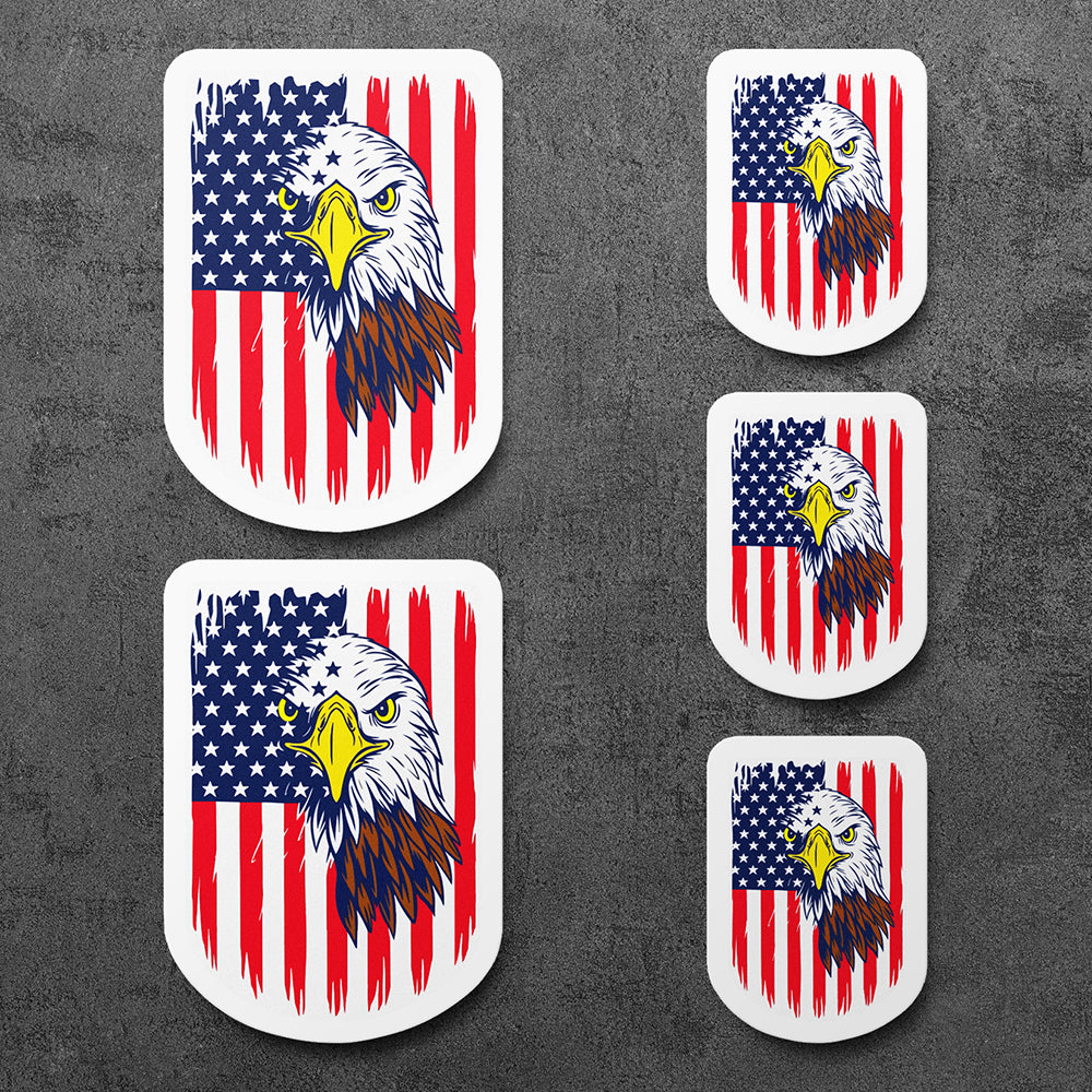 Sticker, Vinyl Decal, American Eagle USA Flag, US Patriotic, 5 Stickers