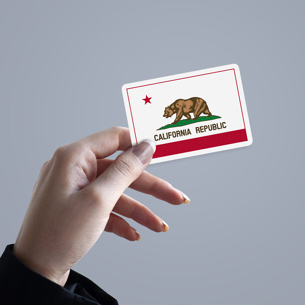 Sticker, Vinyl Decal, Flag of California Bear, 5 Stickers