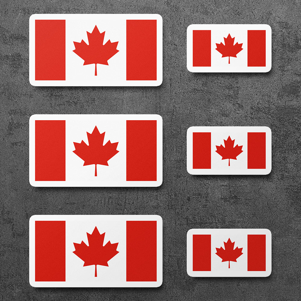 Sticker, Vinyl Decal, Flag of Canada, Canadian Colors, 6 Stickers