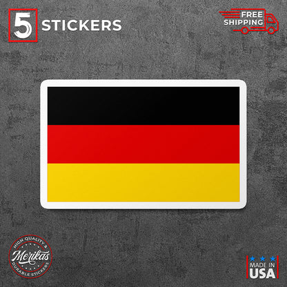 Sticker Vinyl Decal, Germany Flag, Deutschland Flagge, German Colors, 5 Stickers