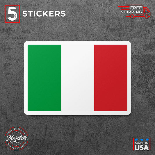 Sticker, Vinyl Decal, Flag of Italy, Italian Colors Sticker, 5 Stickers