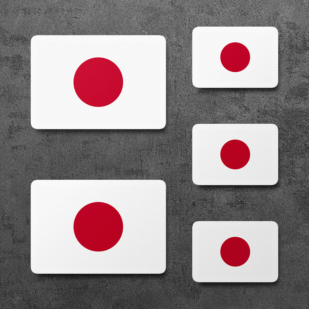 Sticker, Vinyl Decal, Flag of Japan, Japanese Colors, 5 Stickers