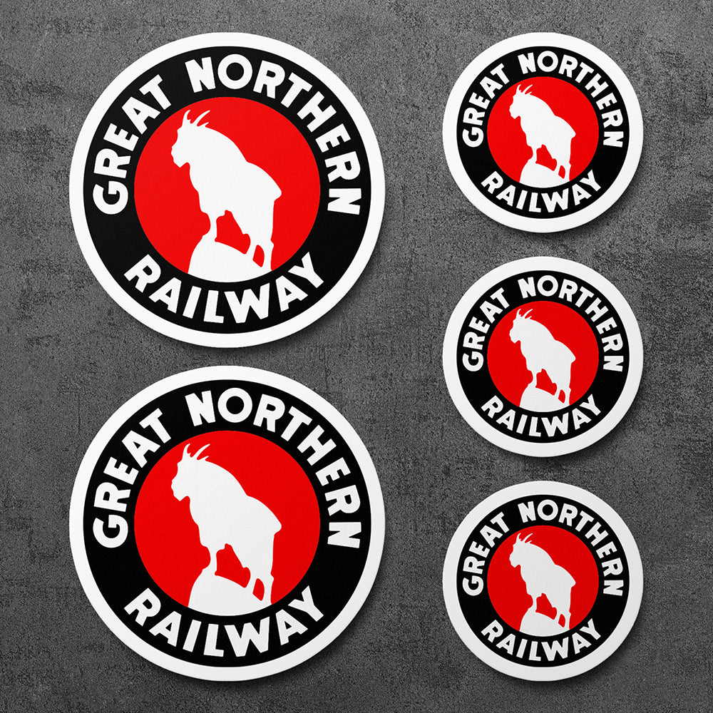 Sticker, Great Northern Railway Vinyl Decal, 5 Stickers