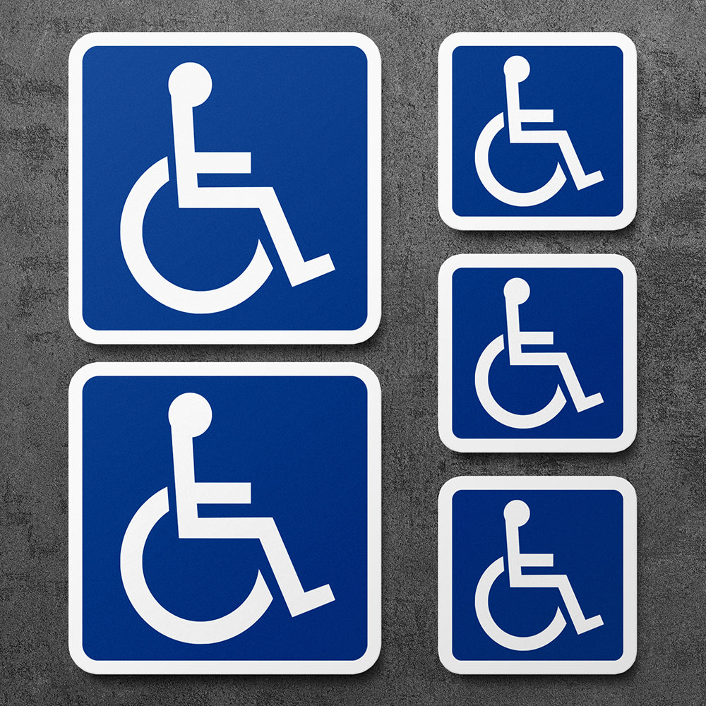 Sticker, Vinyl Decal, Handicapped Accessible Sign, 5 Stickers