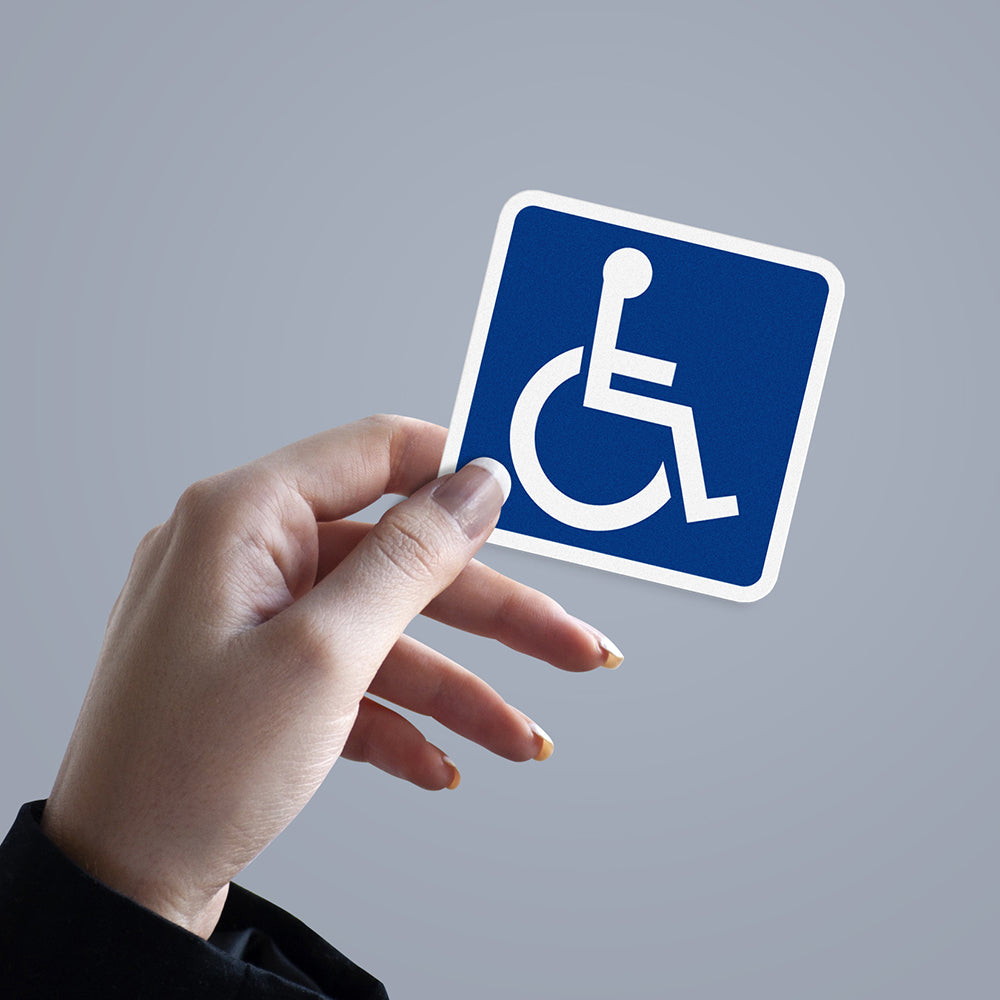 Sticker, Vinyl Decal, Handicapped Accessible Sign, 5 Stickers