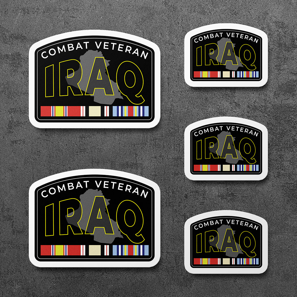 Sticker, Vinyl Decal, Iraq Combat Veteran, 5 Stickers