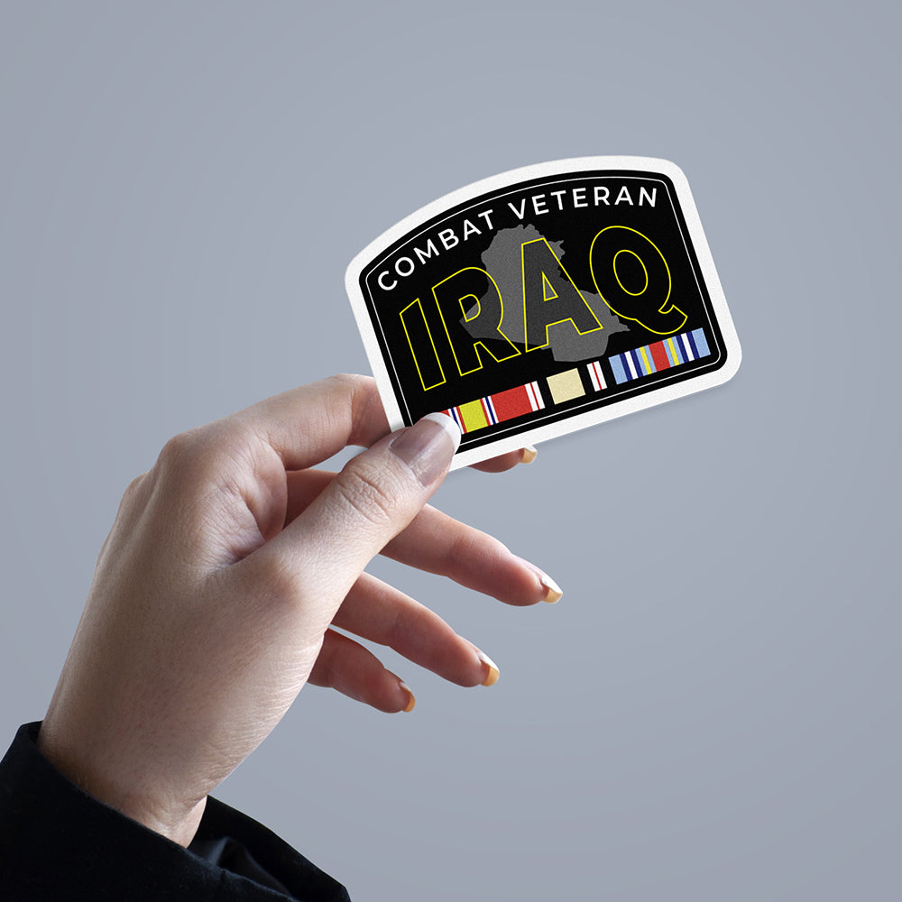 Sticker, Vinyl Decal, Iraq Combat Veteran, 5 Stickers