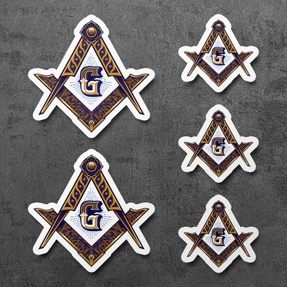 Sticker, Vinyl Decal, Masonic Freemason Logo, 5 Stickers