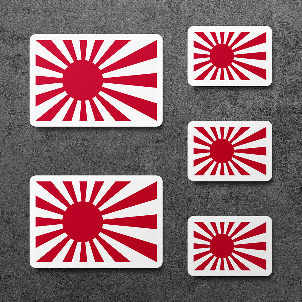 Sticker, Vinyl Decal, Japan Rising Sun Flag, Japanese Naval, 5 Stickers