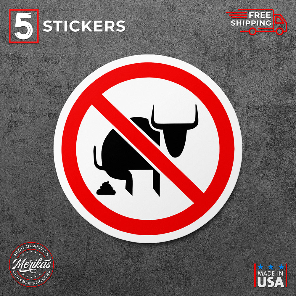 Sticker, No Bullshit Funny Sign Vinyl Decal, 5 Stickers