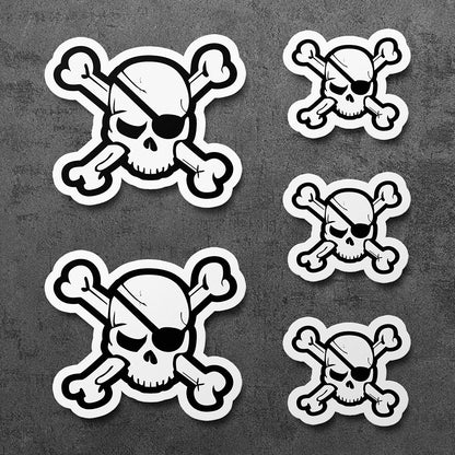 Sticker, Vinyl Decal, Pirate Skull, 5 Stickers