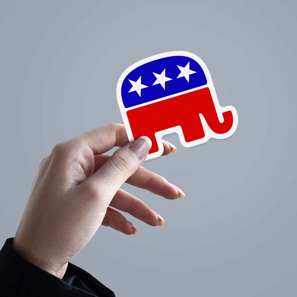 Sticker, Vinyl Decal, Republican Party GOP Elephant, 5 Stickers