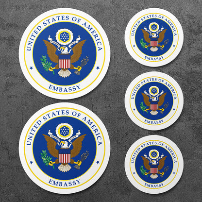 Sticker, Vinyl Decal, Embassy of the United States of America, 5 Stickers