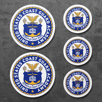 Sticker, Vinyl Decal, United States Coast Guard Academy, 5 Stickers