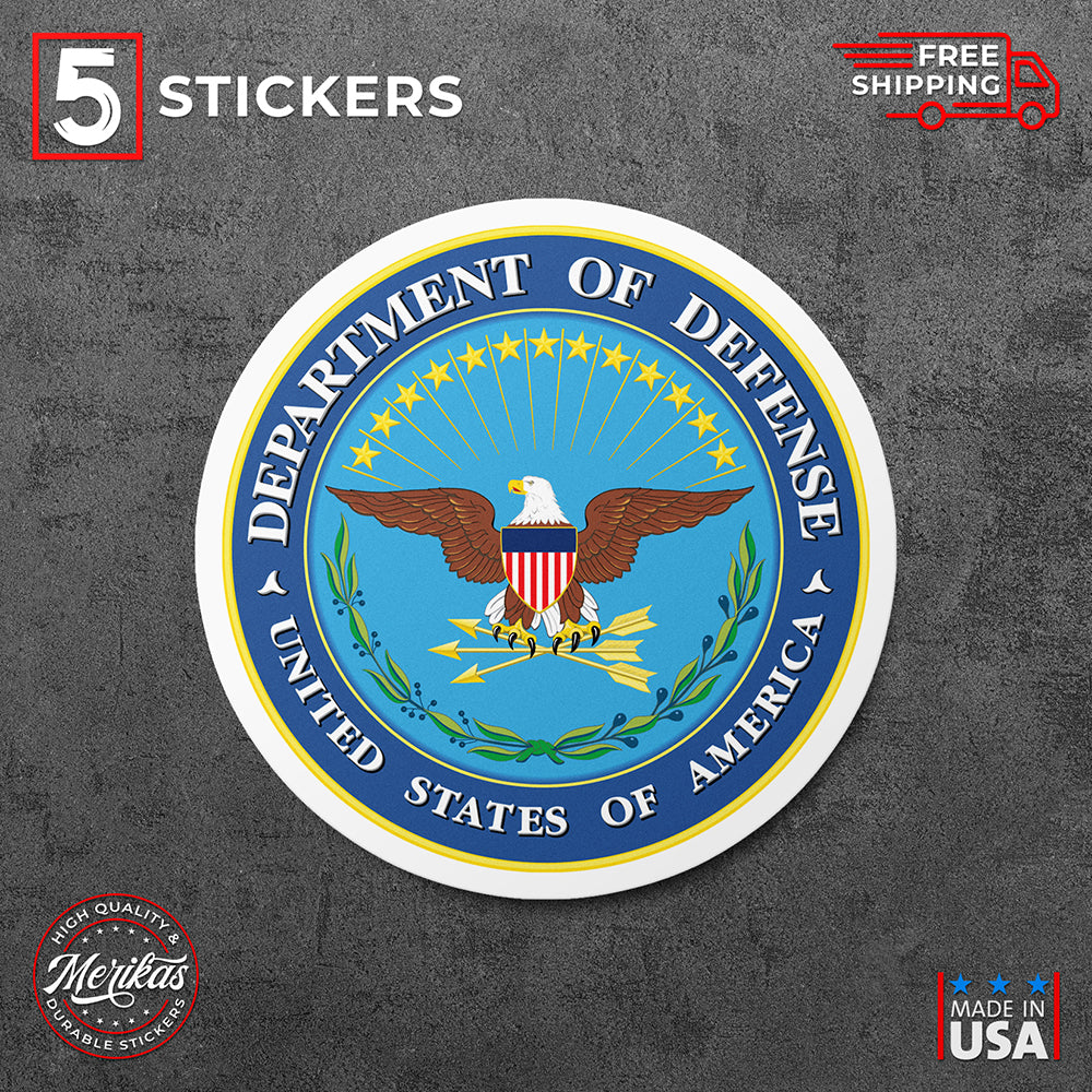 Sticker, Vinyl Decal, United States Department of Defence, 5 Stickers