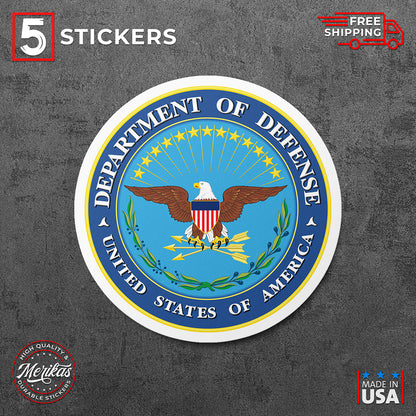 Sticker, Vinyl Decal, United States Department of Defence, 5 Stickers