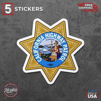 Sticker, Seal of the California Highway Patrol Vinyl Decal, 5 Stickers