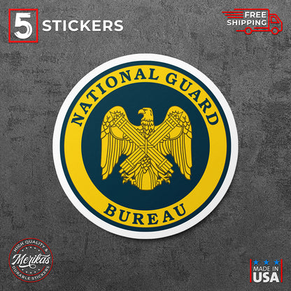 Sticker, Vinyl Decal, National Guard Bureau USA, 5 Stickers