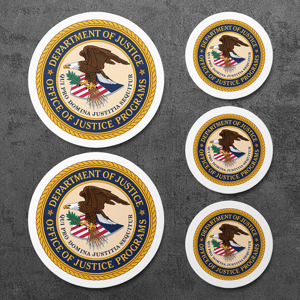 Sticker, Vinyl Decal, Office of Justice Programs, 5 Stickers