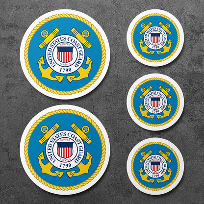 Sticker, Vinyl Decal, U.S. Coast Guard, 5 Stickers