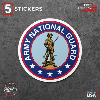 Sticker, Vinyl Decal, United States Army National Guard, 5 Stickers