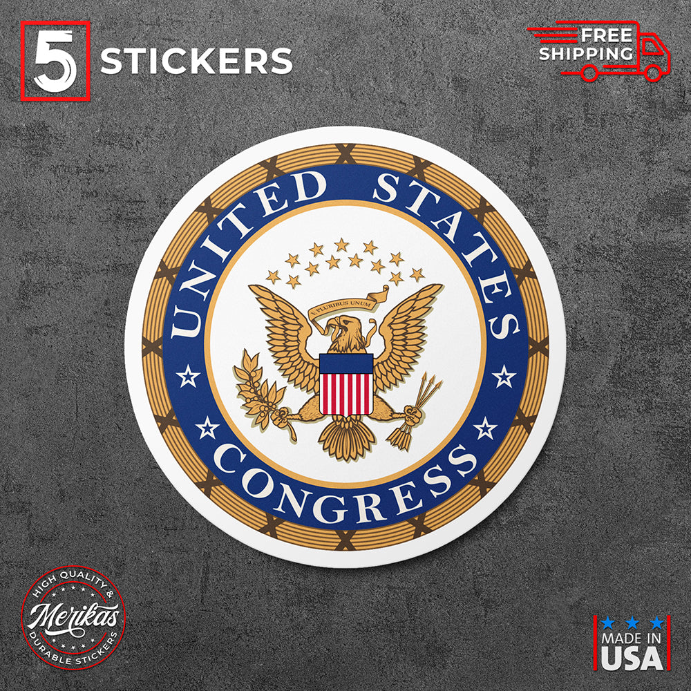 Sticker, Vinyl Decal, United States Congress, 5 Stickers