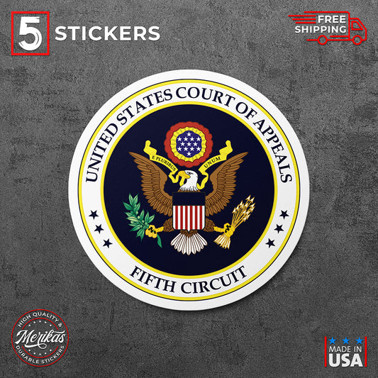 5 Stickers, Vinyl Decal, United States Court of Appeals for the Fifth Circuit