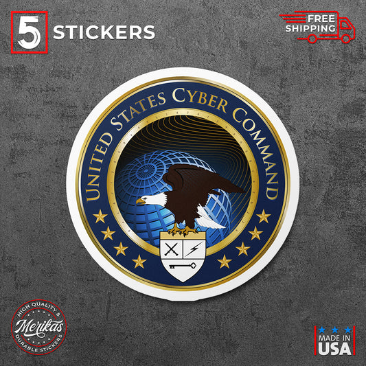 Sticker, Vinyl Decal, United States Cyber Command, 5 Stickers