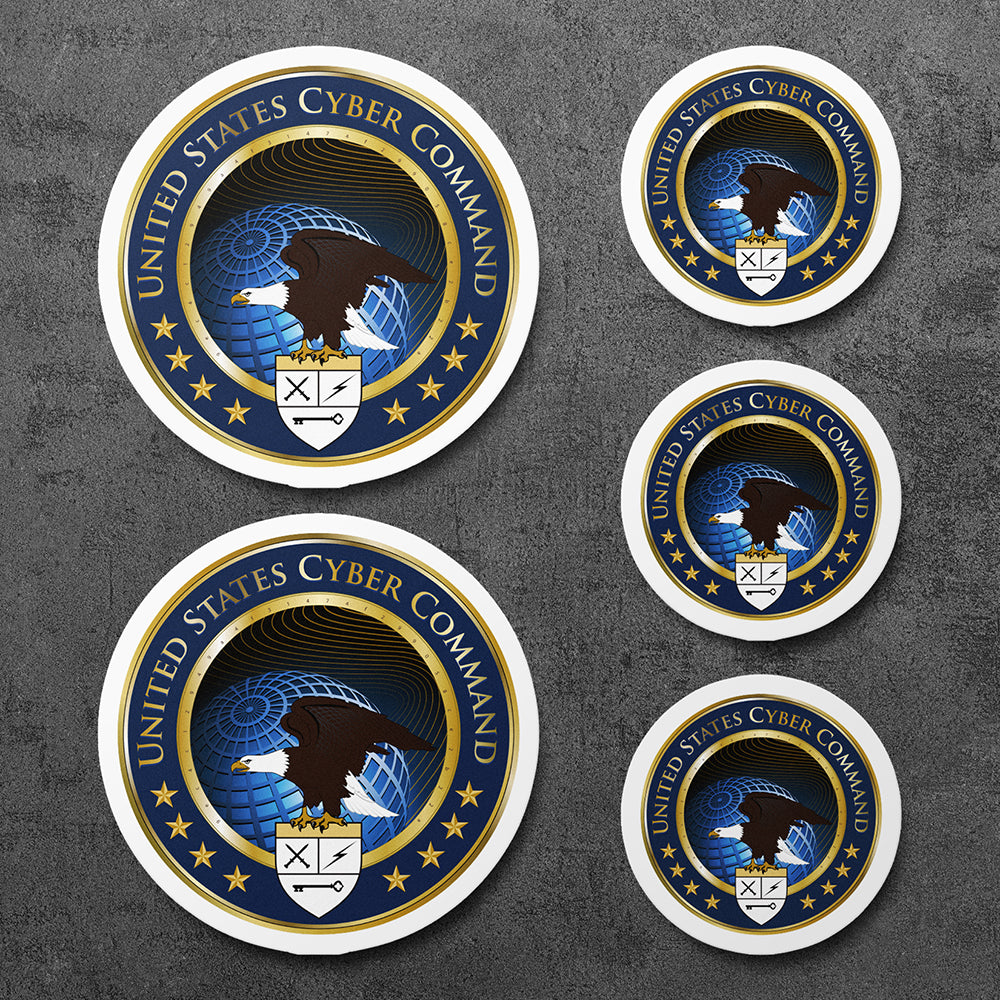 Sticker, Vinyl Decal, United States Cyber Command, 5 Stickers