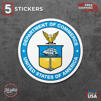 Sticker, Vinyl Decal, United States Department of Commerce, 5 Stickers