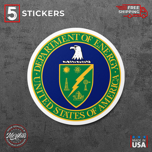 Sticker, Vinyl Decal, United States Department of Energy, 5 Stickers