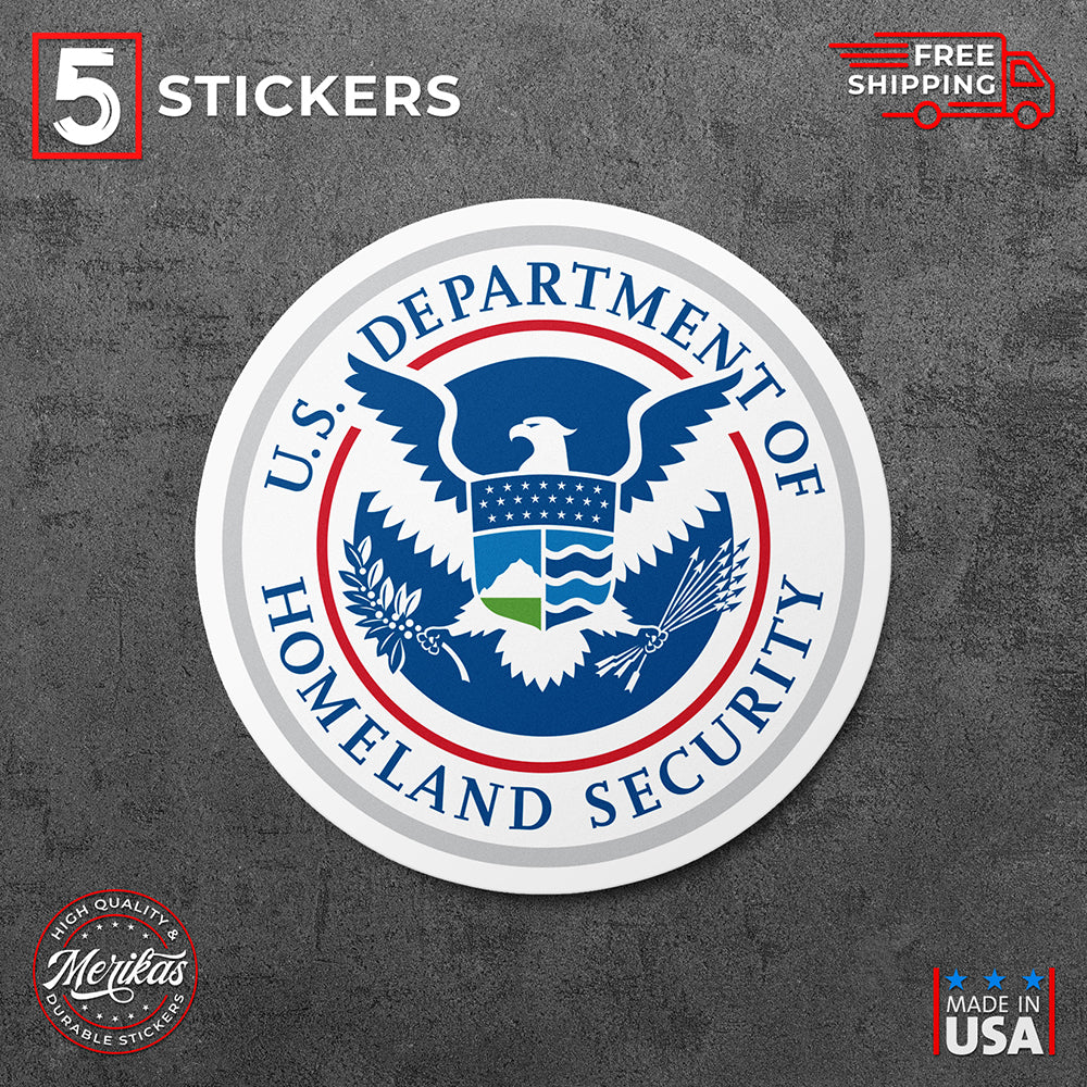 Sticker, Vinyl Decal, U.S. Department of Homeland Security, 5 Stickers