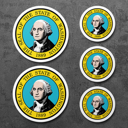 Sticker, Vinyl Decal, The Seal of the State of Washington, 5 Stickers