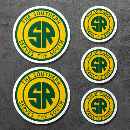 Sticker, Southern Railroad Vintage Railway Vinyl Decal, 5 Stickers