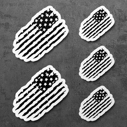 Sticker, Vinyl Decal, Tattered American Flag Distressed, 5 Stickers