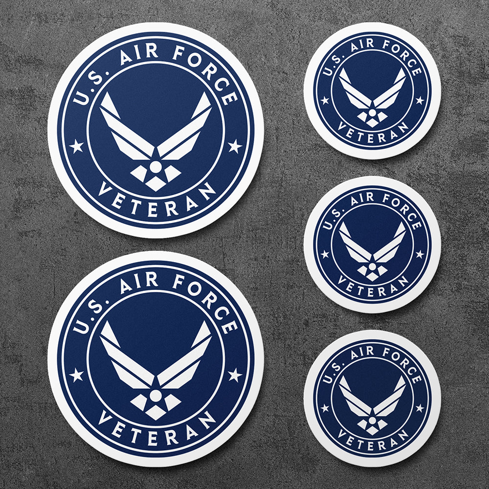 Sticker, Vinyl Decal, U.S. Air Force Veteran, 5 Stickers