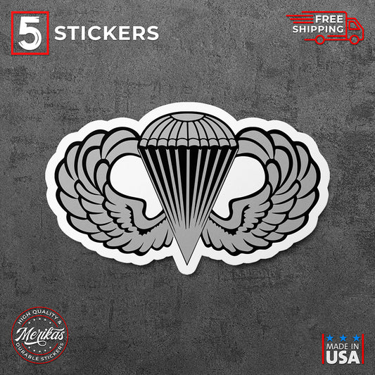 Military Sticker, Vinyl Decal, U.S. Army Airborne Wings, 5 Stickers