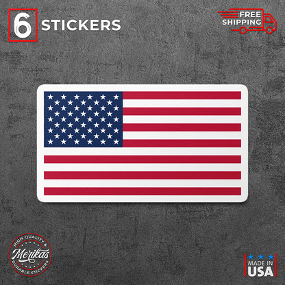 6 Stickers, Vinyl Decal, American Flag, United States Of America, USA Flag