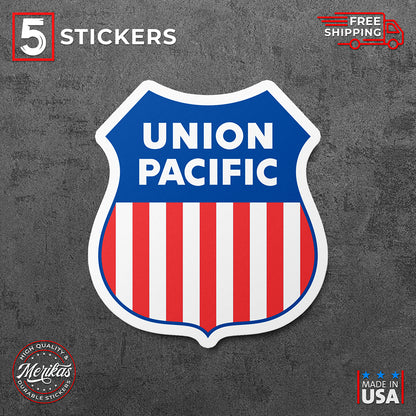 Sticker, Union Pacific Railroad Vinyl Decal, 5 Stickers