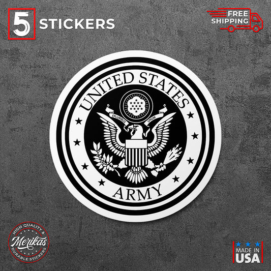 Sticker, United States Army Vinyl Decal, 5 Stickers