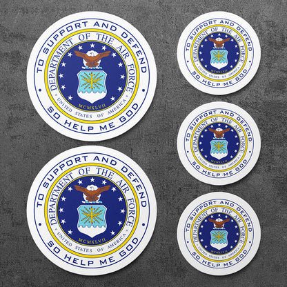 Sticker, Vinyl Decal, Department of the Air Force USA, 5 Stickers